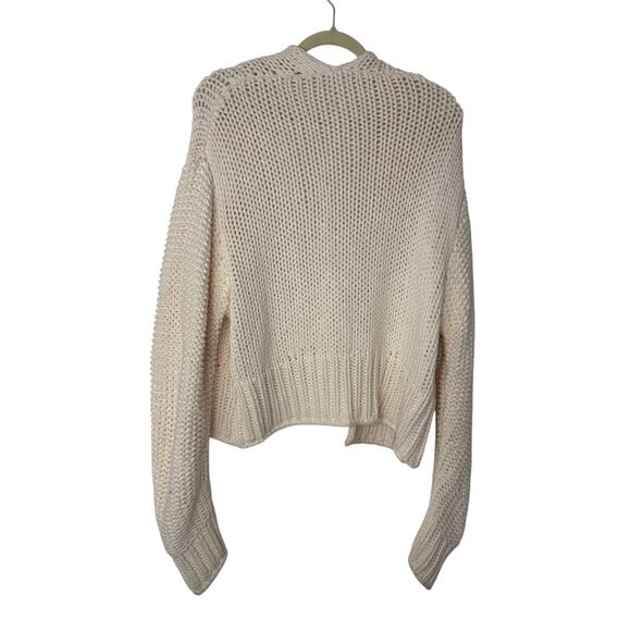Free People Glow For It Chunky Knit Cardigan Cream L Oversized Cozy Boho - Picture 3 of 10